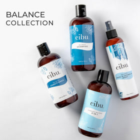 CIBU Balance leave-in spray on hair after wash for smoother strands.