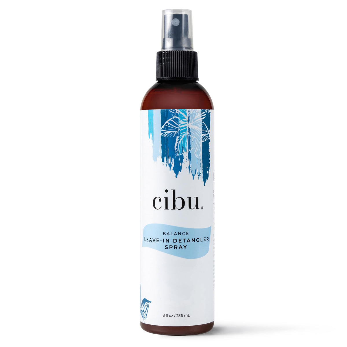 CIBU Balance bottle pour demonstrates quick detangling and lightweight moisture.