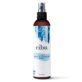CIBU Balance bottle pour demonstrates quick detangling and lightweight moisture.