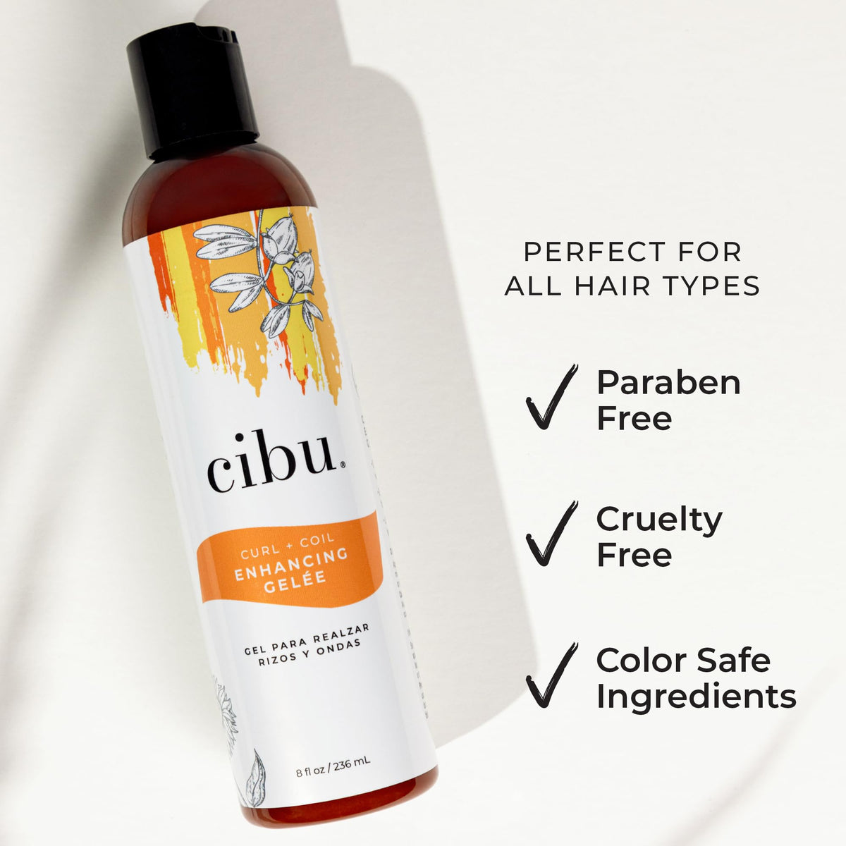 CIBU Gelee applied to damp hair for smooth styling