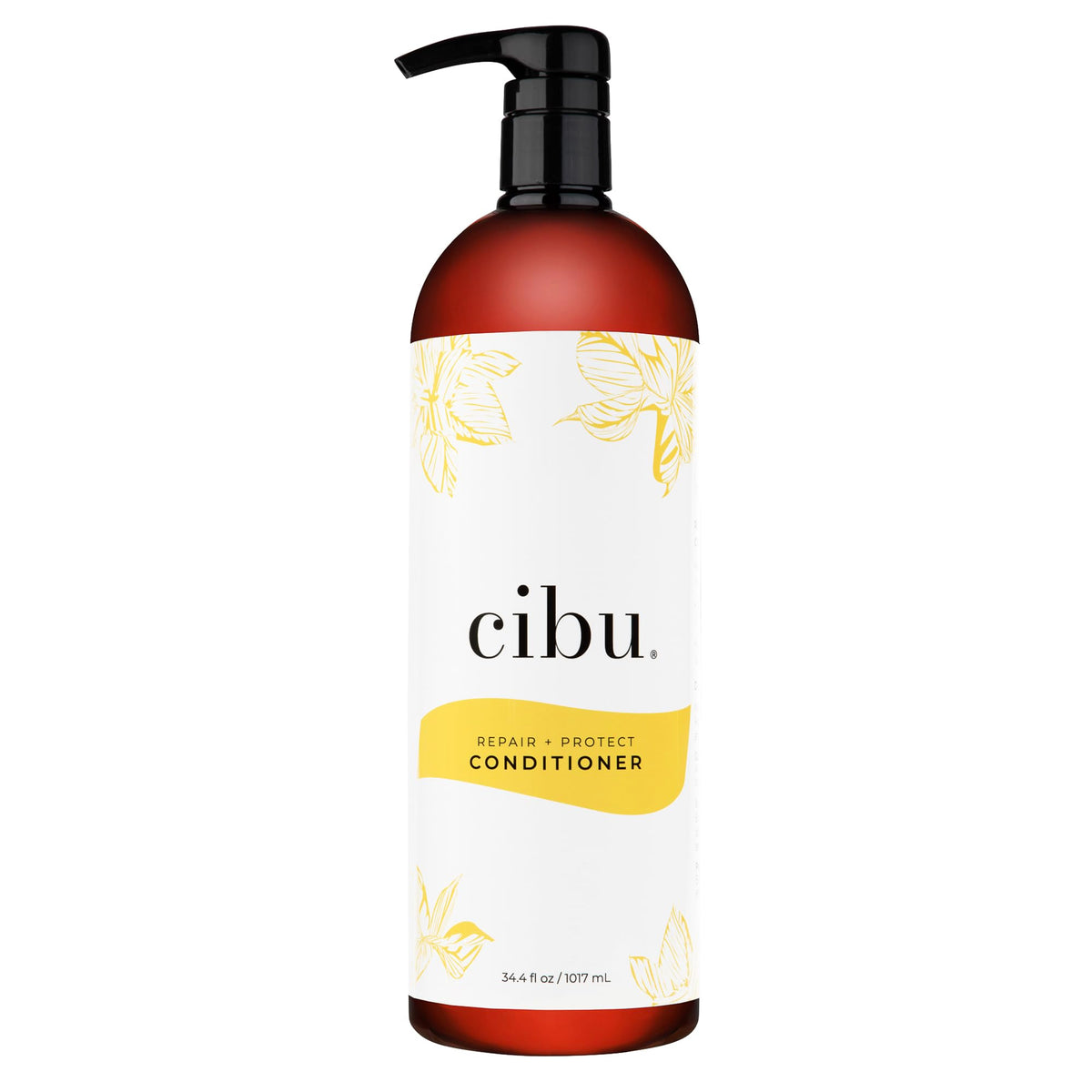 CIBU Repair + Protect bottle pour demonstrates even conditioner distribution for salon-like results