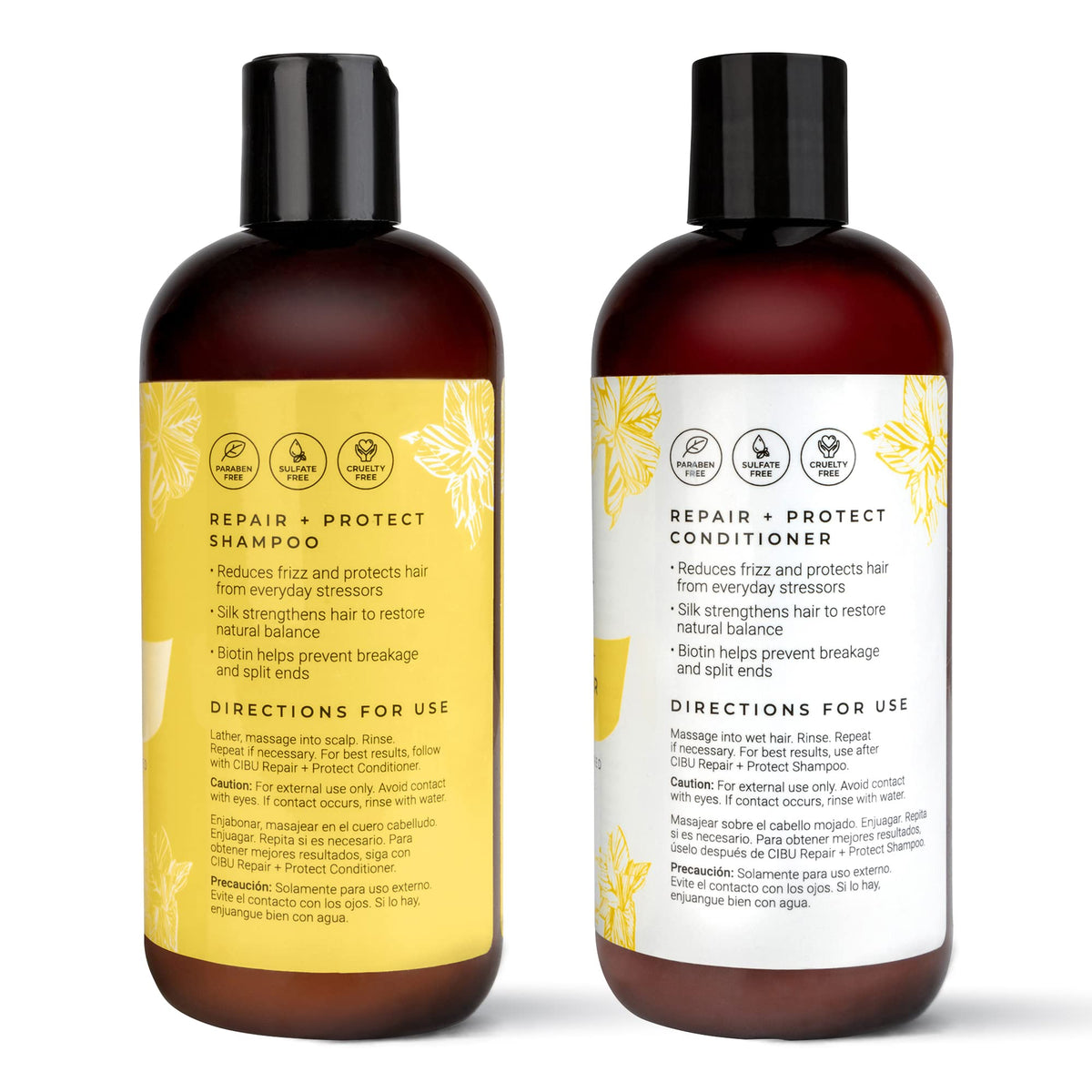 CIBU Repair + Protect conditioner bottle aiding detangling and moisture restoration