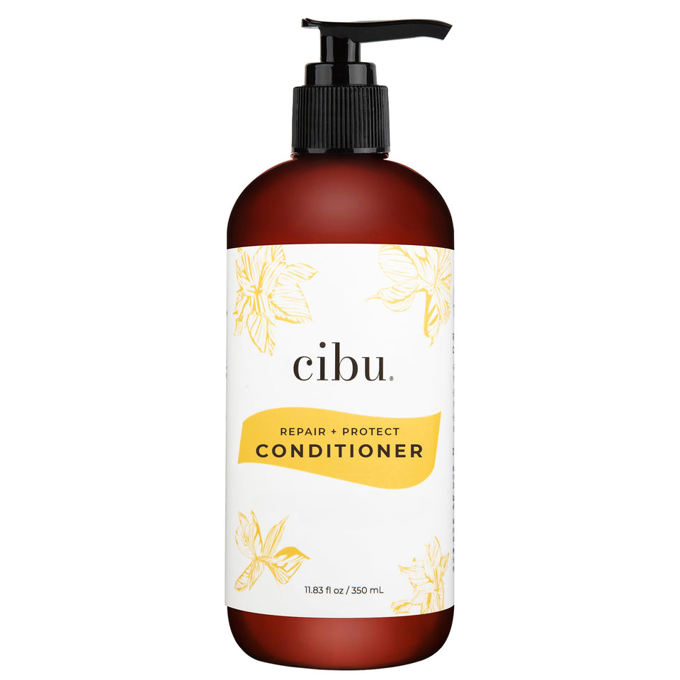 CIBU Repair + Protect conditioner bottle for daily use, delivering smoother, shinier hair