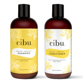 CIBU Repair + Protect shampoo bottle for color-safe cleansing and strengthening