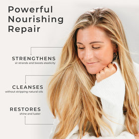 CIBU Repair + Protect color-safe formula supports vibrant hair and smoothness