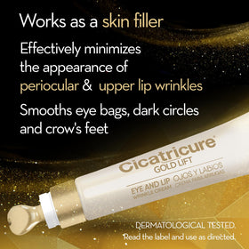 Cicatricure Gold Lift eye area application on delicate skin helps reduce lines.