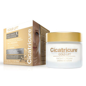 Cicatricure Gold Lift Night Cream bottle closeup for overnight hydration