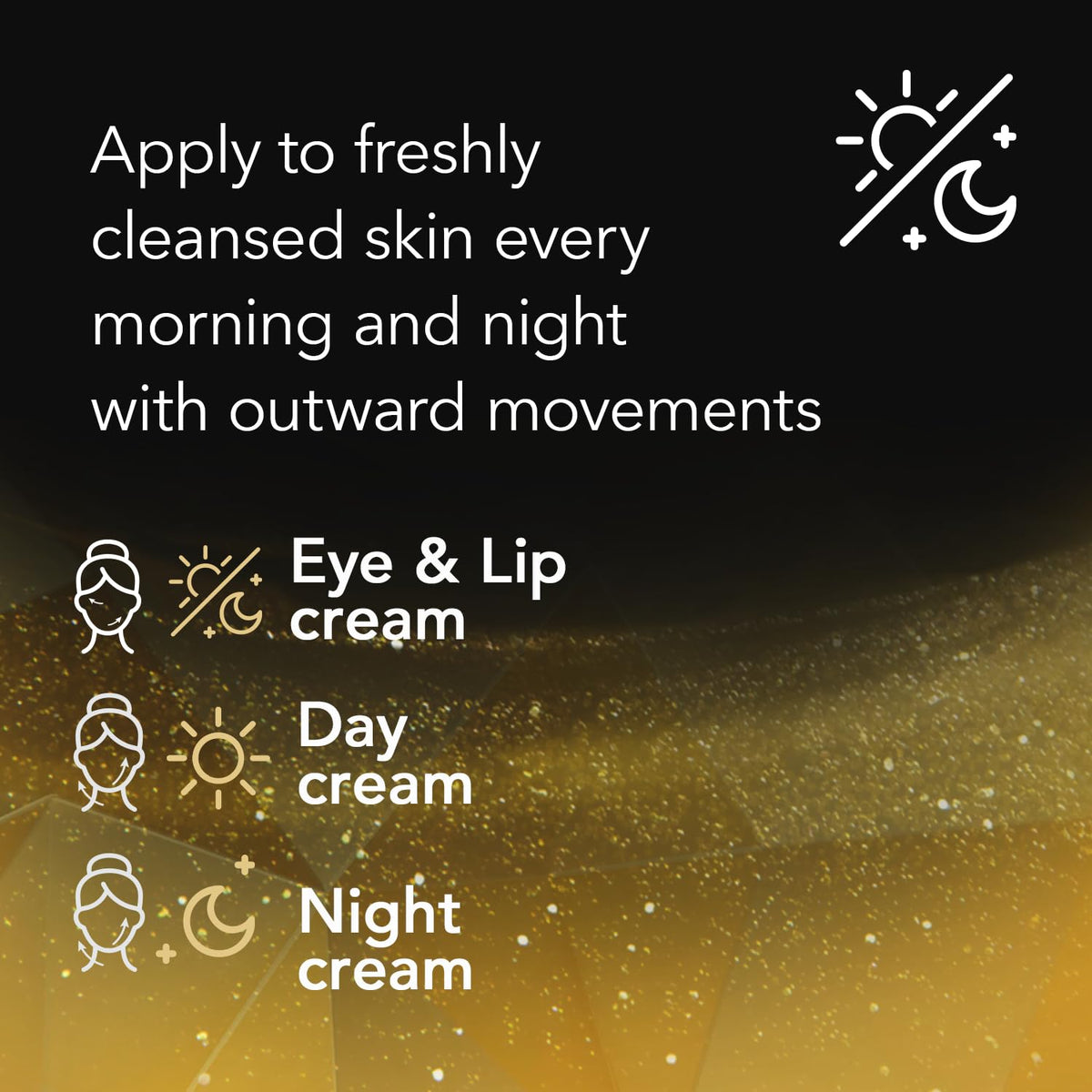 Texture and smooth application moment of Cicatricure Gold Lift cream.