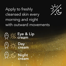 Texture and smooth application moment of Cicatricure Gold Lift cream.
