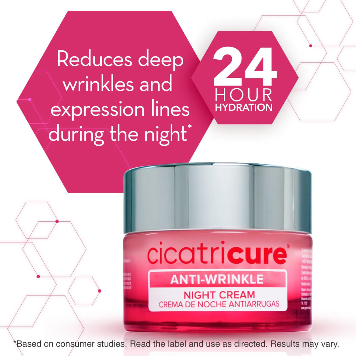Cicatricure night cream tube being applied for overnight nourishment