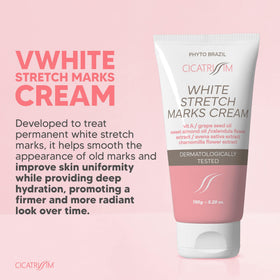 Cicatrissim White cream on hips shows improved texture and skin resilience