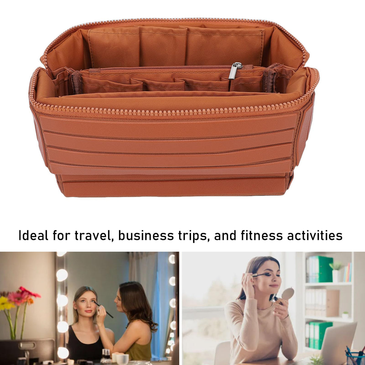 Ciciglow interior compartments keep makeup and skincare neatly separated.