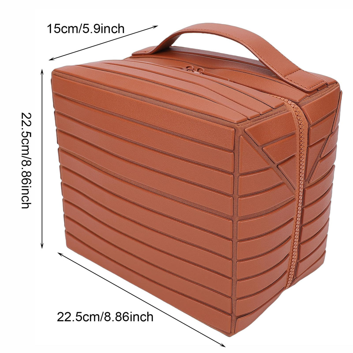 Ciciglow lightweight brown travel case is easy to carry on trips.