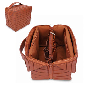 Ciciglow travel makeup bag fold-down design for quick access to cosmetics.