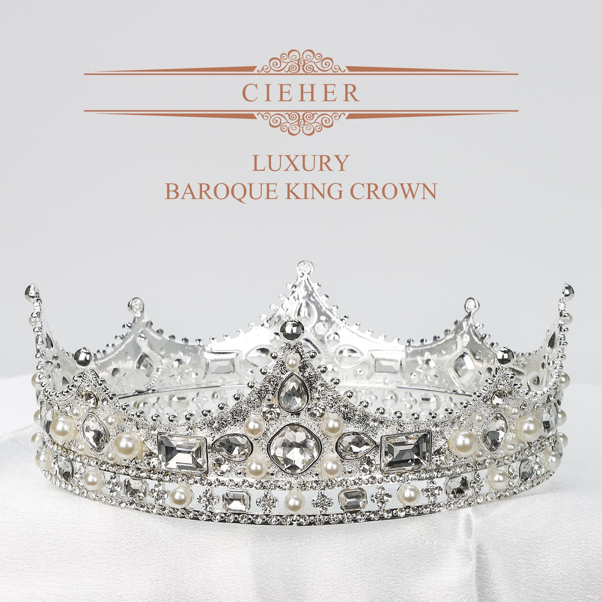 CIEHER crown with four hair clips securing a steady fit.