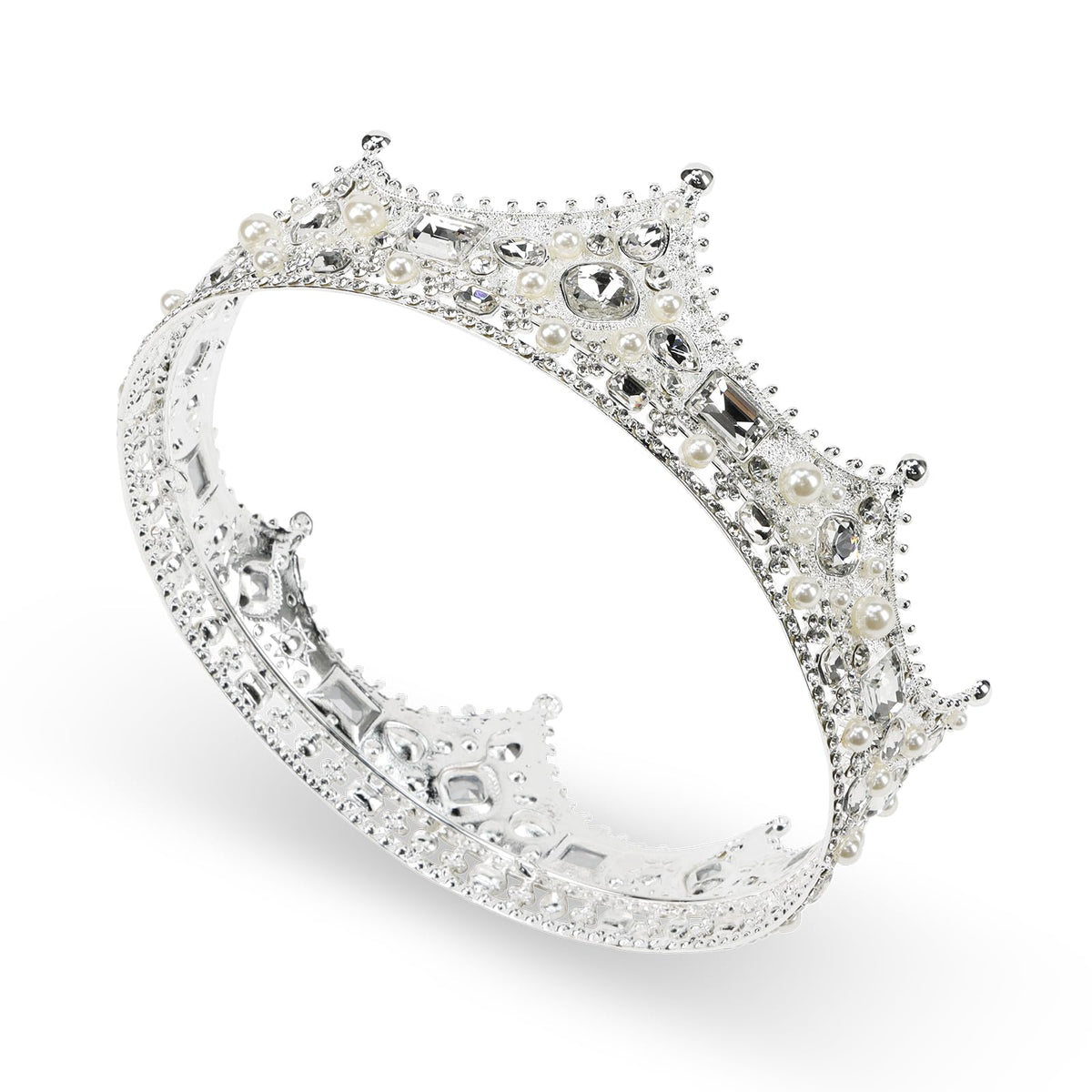 CIEHER King Crown for Men with crystal baroque detailing for regal cosplay.