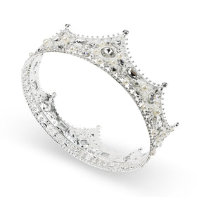 CIEHER King Crown for Men with crystal baroque detailing for regal cosplay.