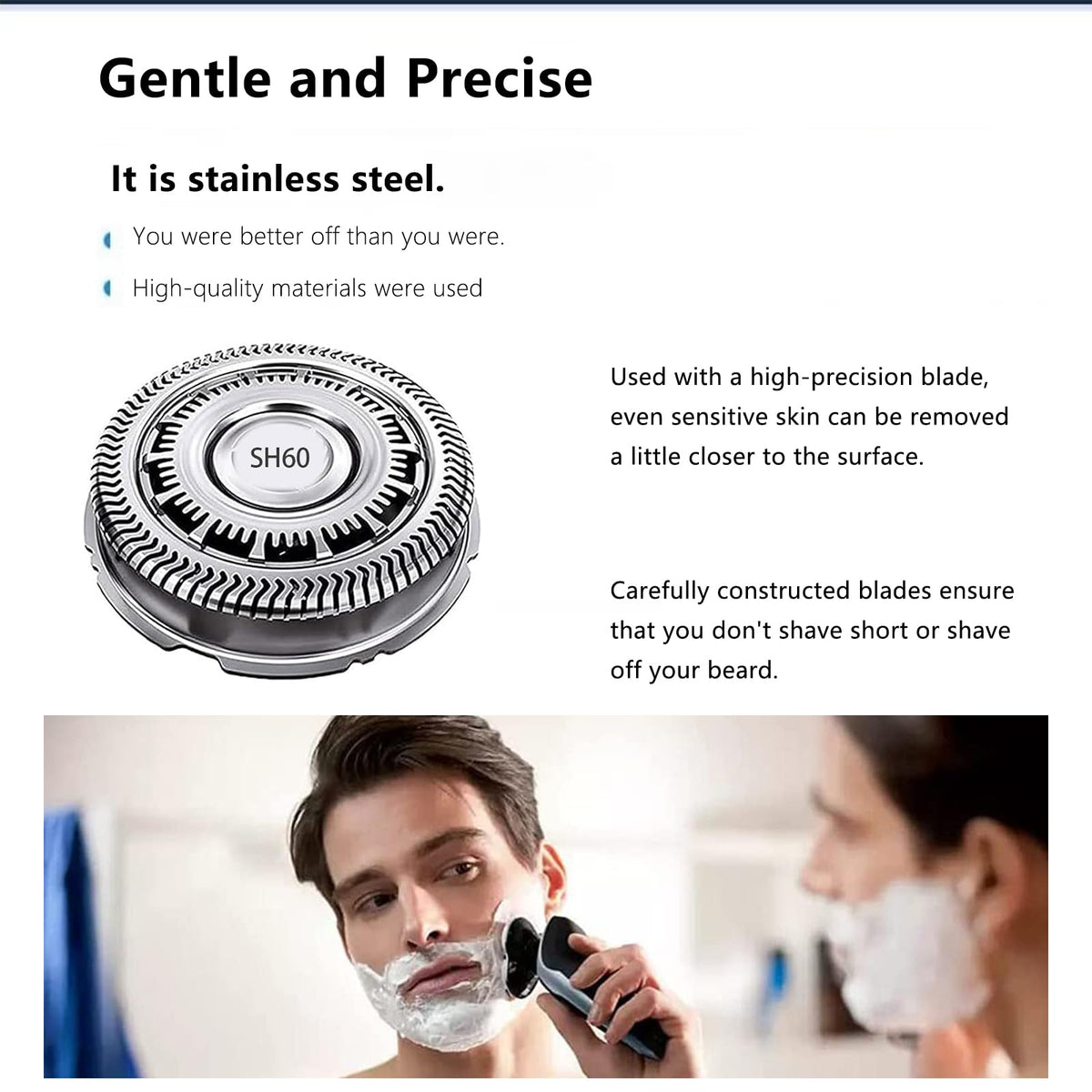 CIELONI SH60 front view showing rounded protective head design for skin safety