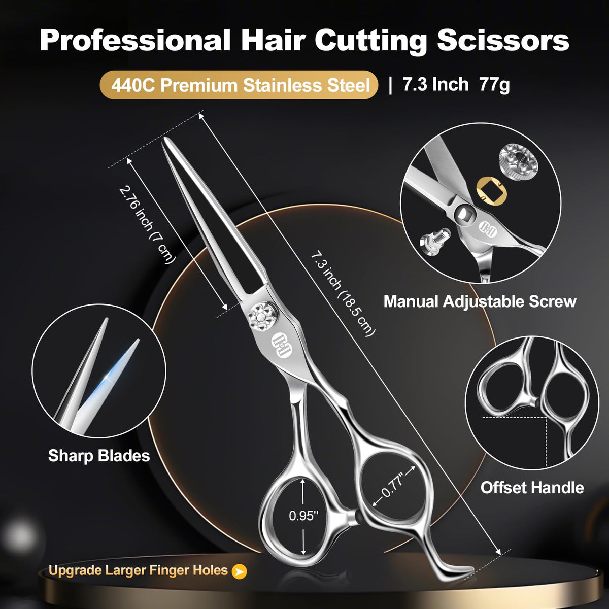 CIICII thinning scissors with curved teeth for even texture