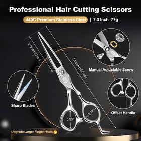 CIICII thinning scissors with curved teeth for even texture