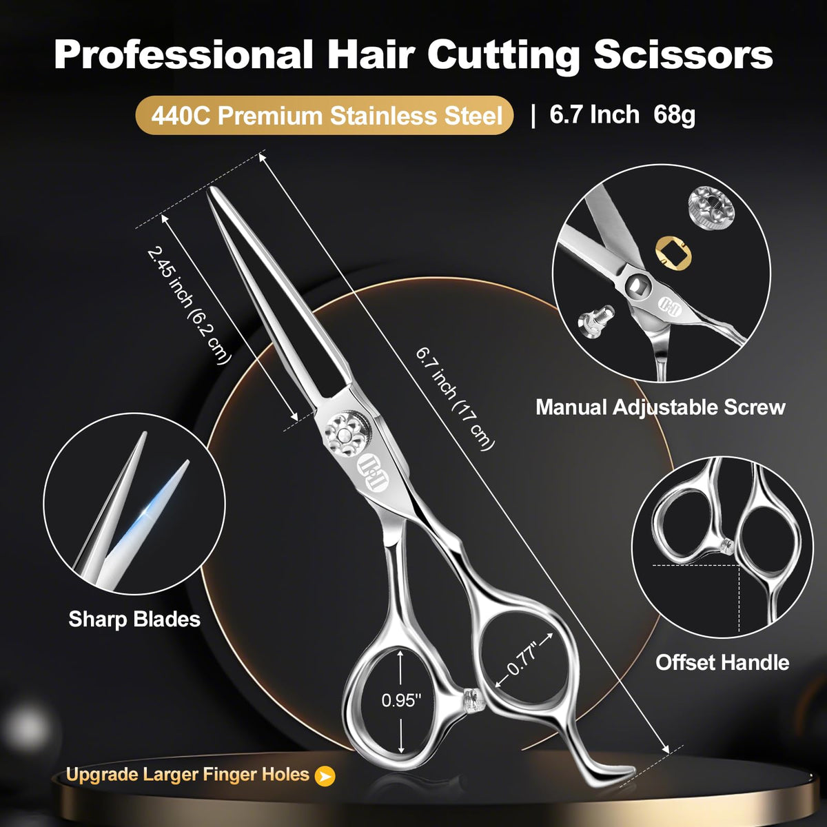 CIICII thinning scissors showing curved teeth for natural-looking thinning.