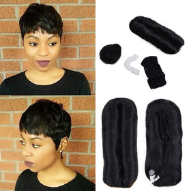 Cilava black human hair 27-piece quick weave bump hair with free closure for versatility.