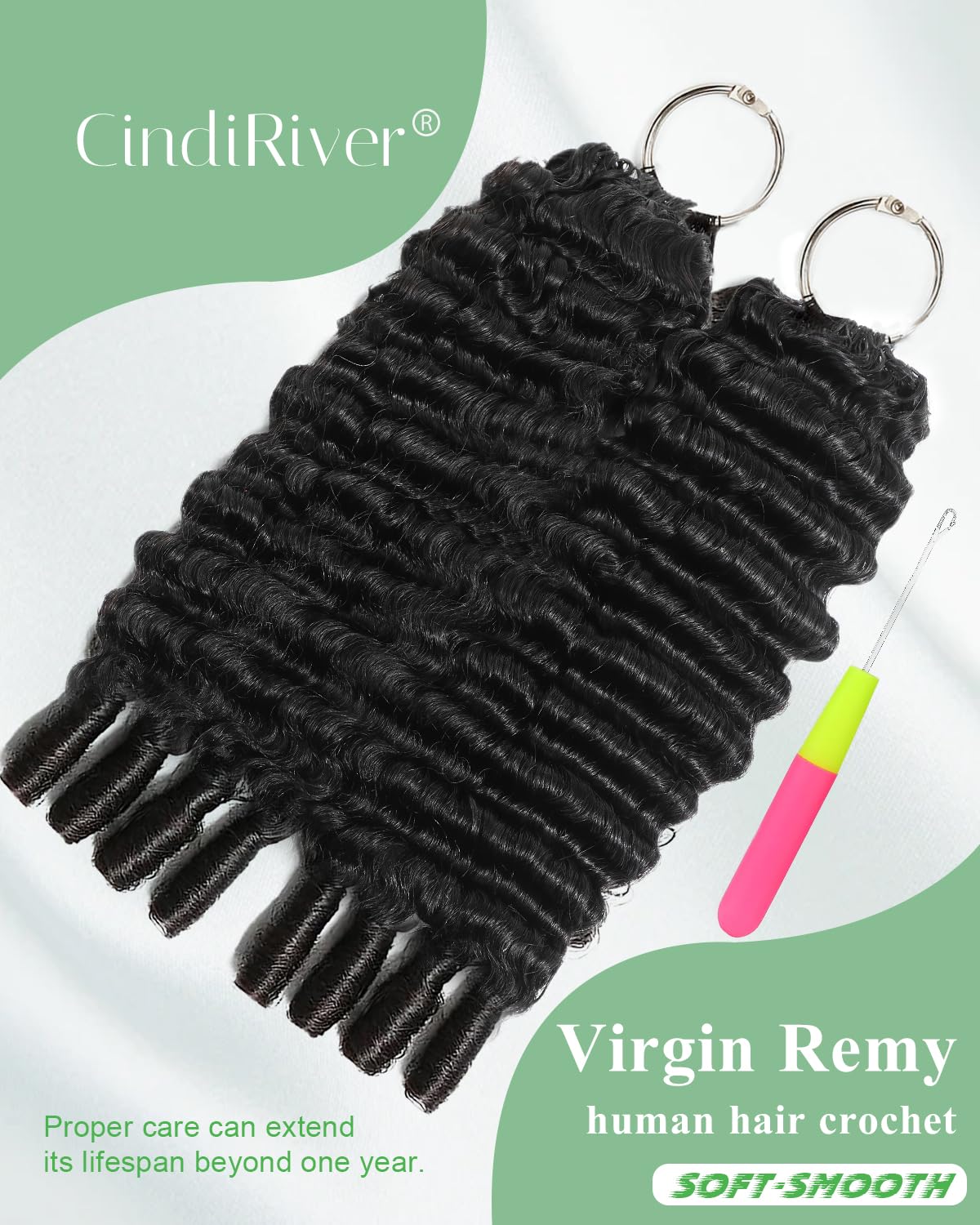CindiRiver pre-separated strands facilitate effortless styling and defined curls.