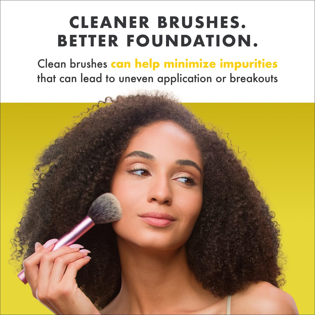 Cinema Secrets cruelty-free logo highlights ethical, water-saving brush cleaning.