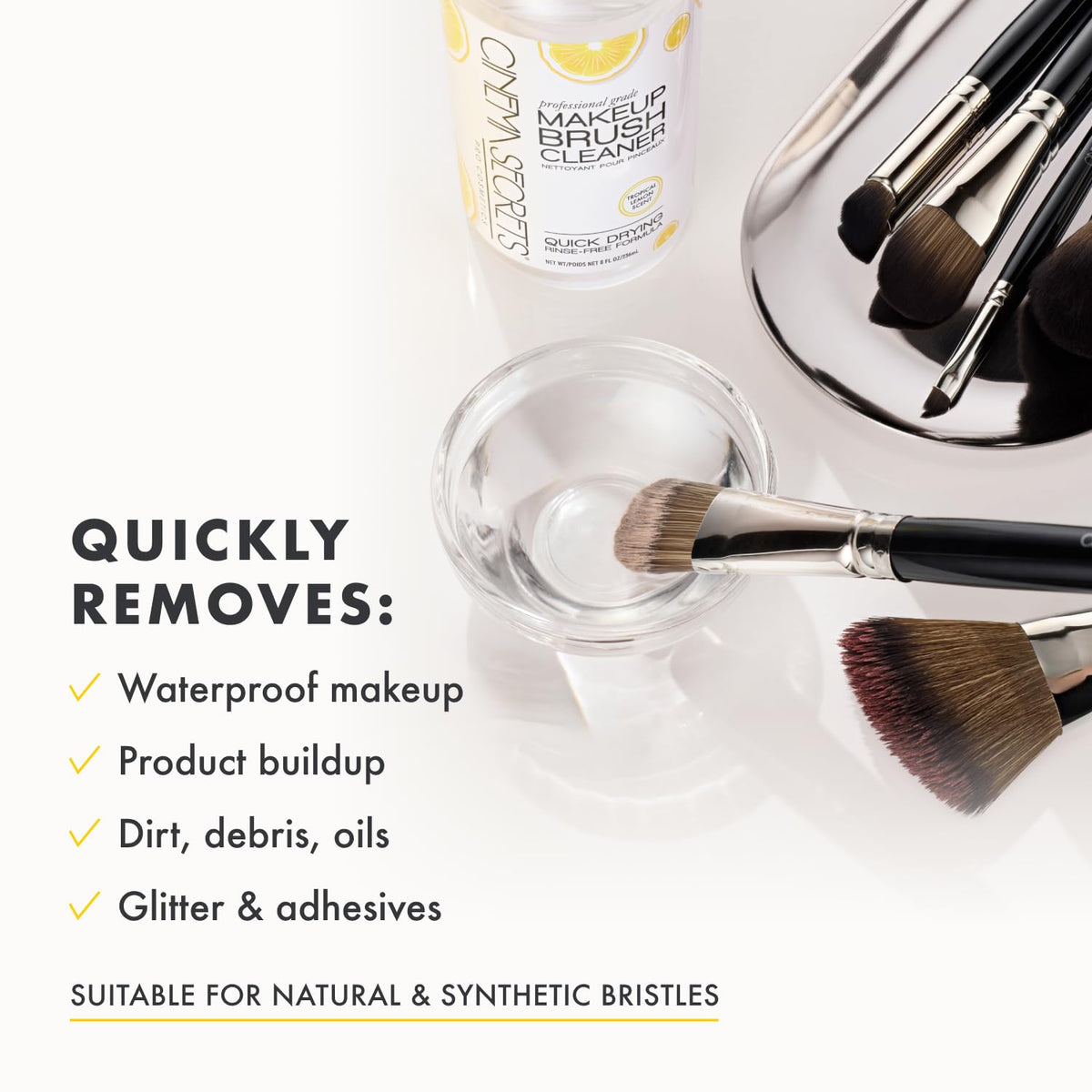 Cinema Secrets air-dry time emphasizes zero residue after cleansing.