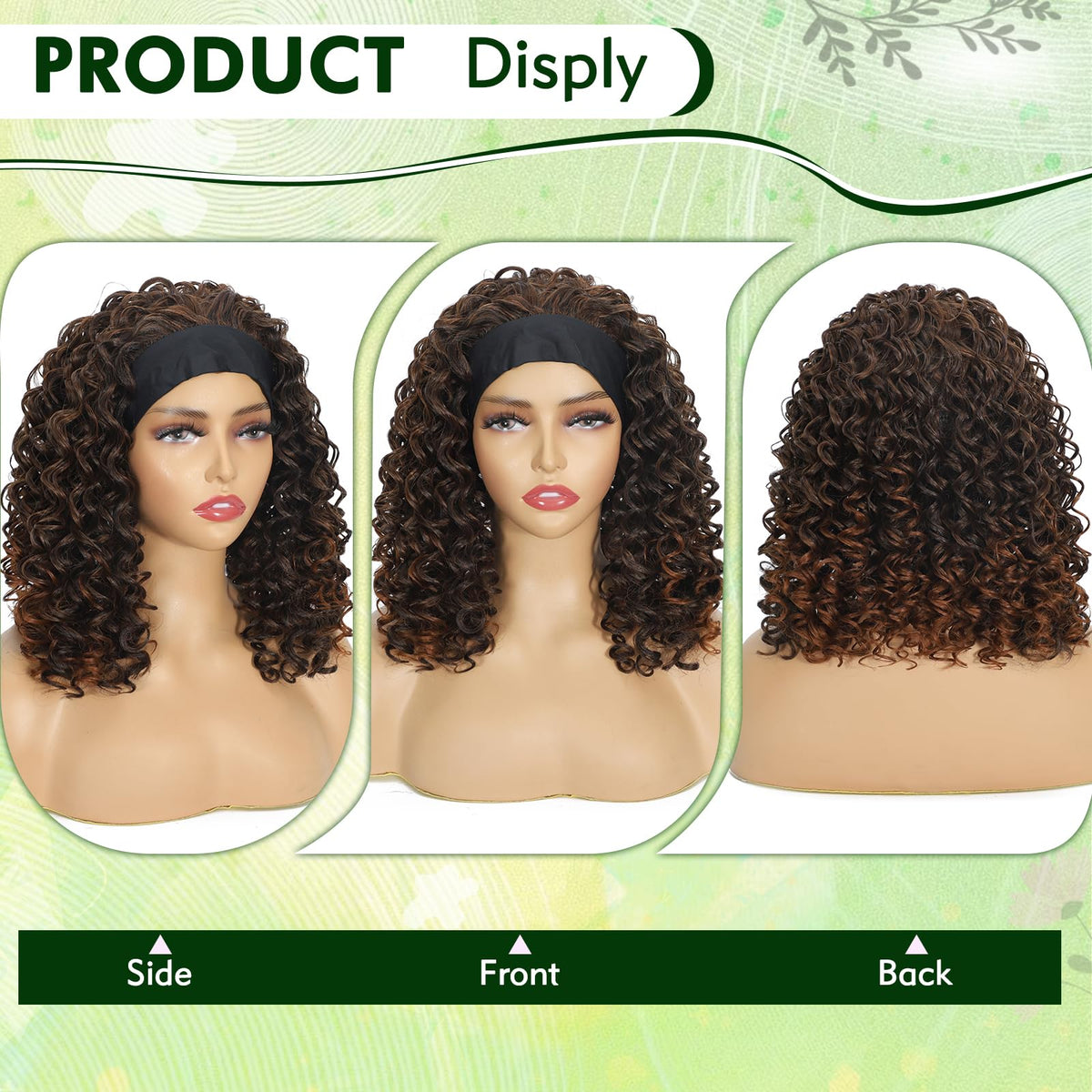 CINHOO Deep Curly Headband Wig worn style for daily looks.