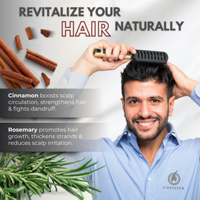 Cinnagrow non-greasy absorption moment on the scalp.