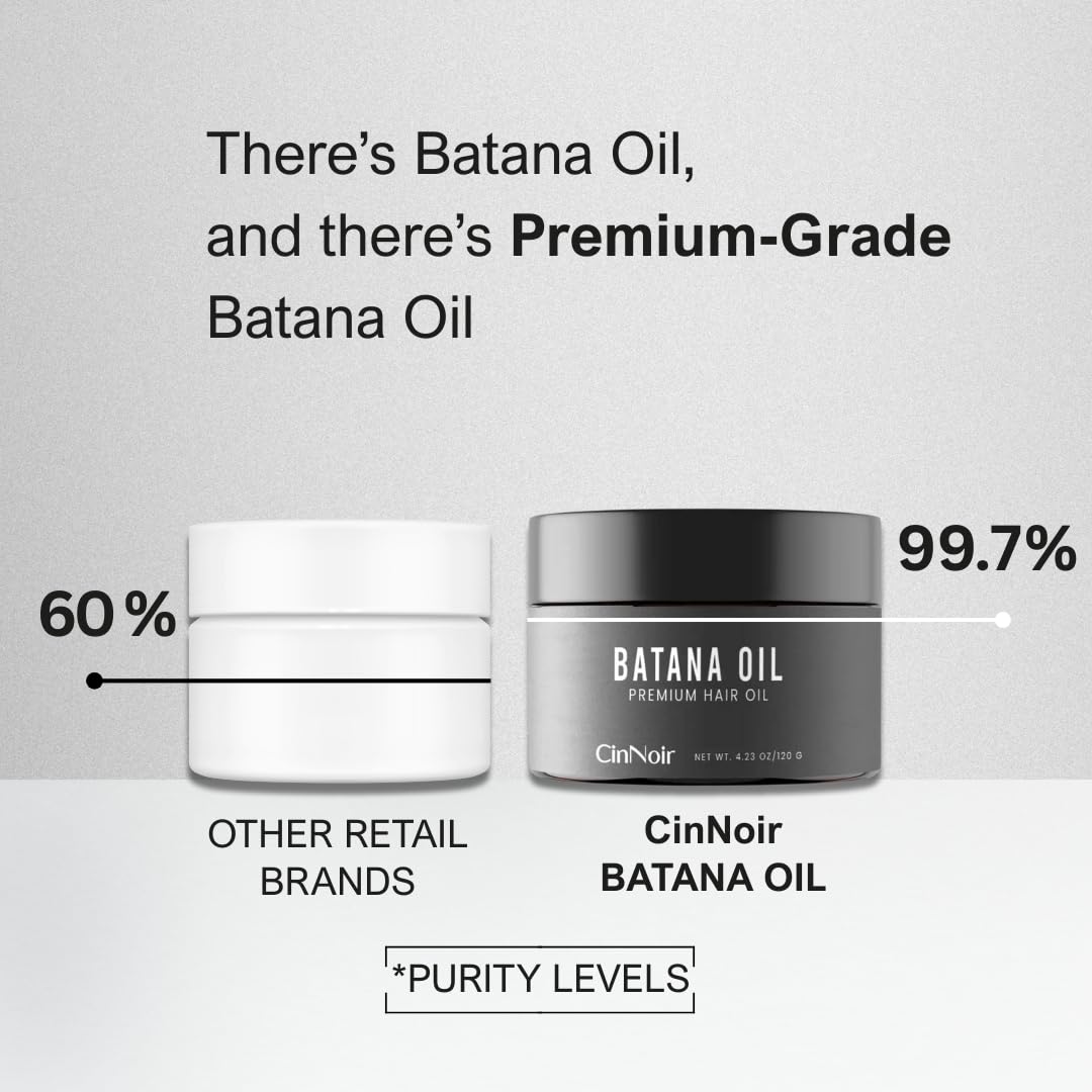 Batana Oil smoothing a hair strand to show natural shine