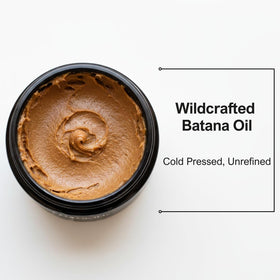 Ingredients panel of CinNoir Batana Oil featuring nutrients and antioxidants