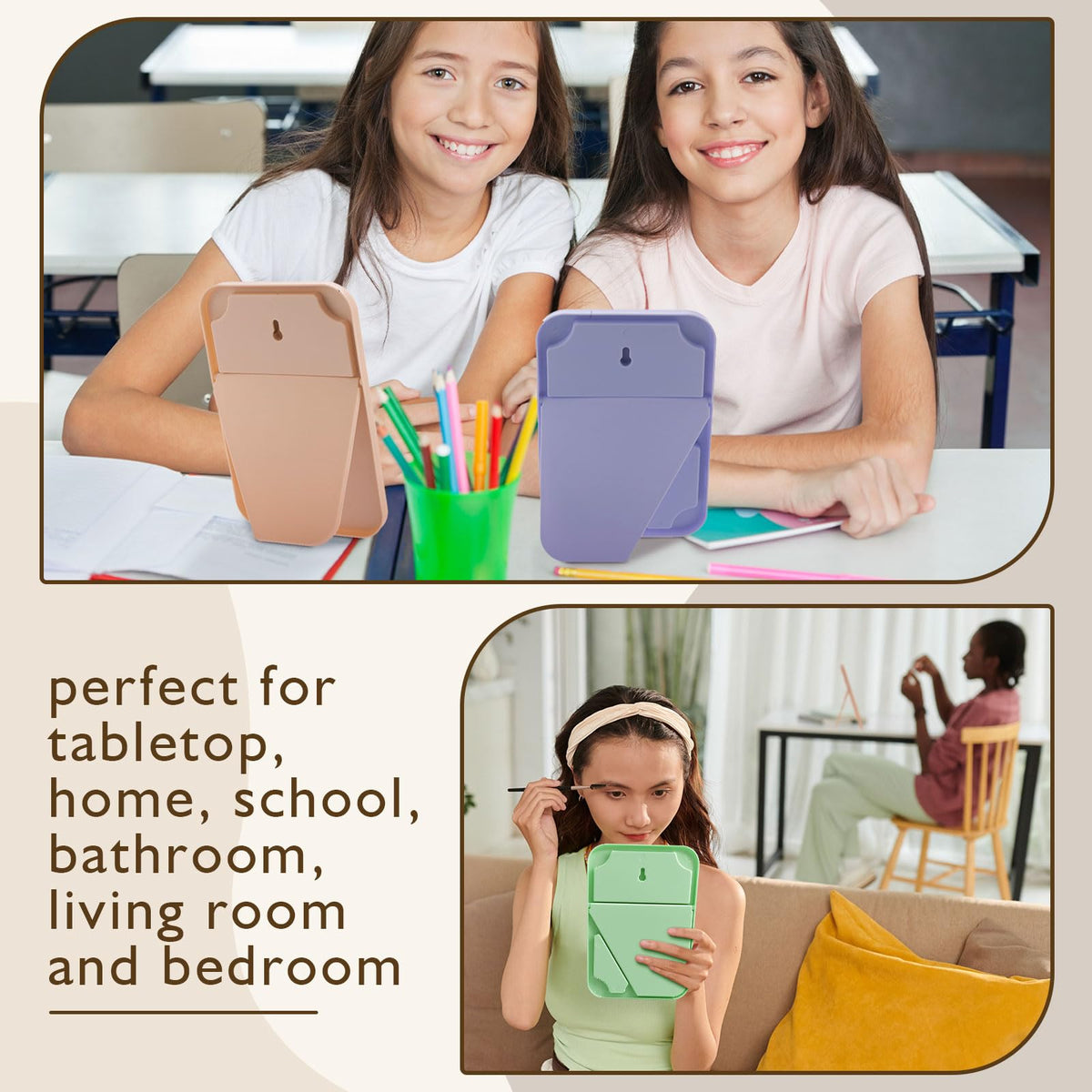 Cinnvoice adjustable stand makeup mirror lets you set preferred angle