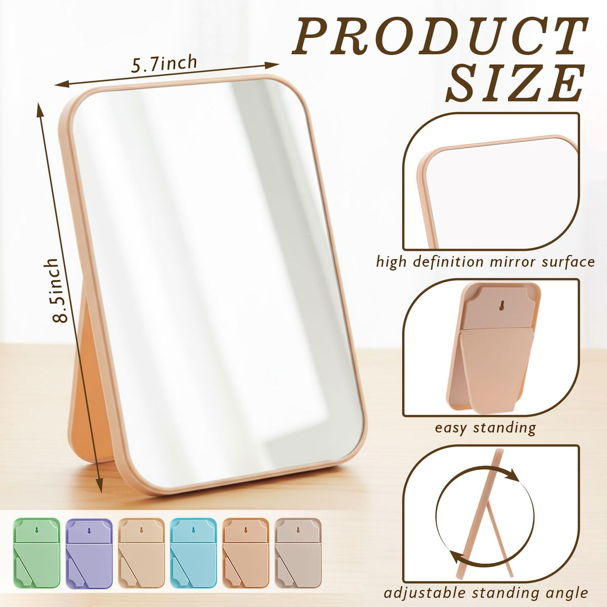 Cinnvoice foldable travel makeup mirror for easy on-the-go touchups
