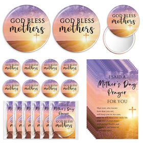 Cinnvoice God Bless Mothers mirror with lavender and cross for daily encouragement.