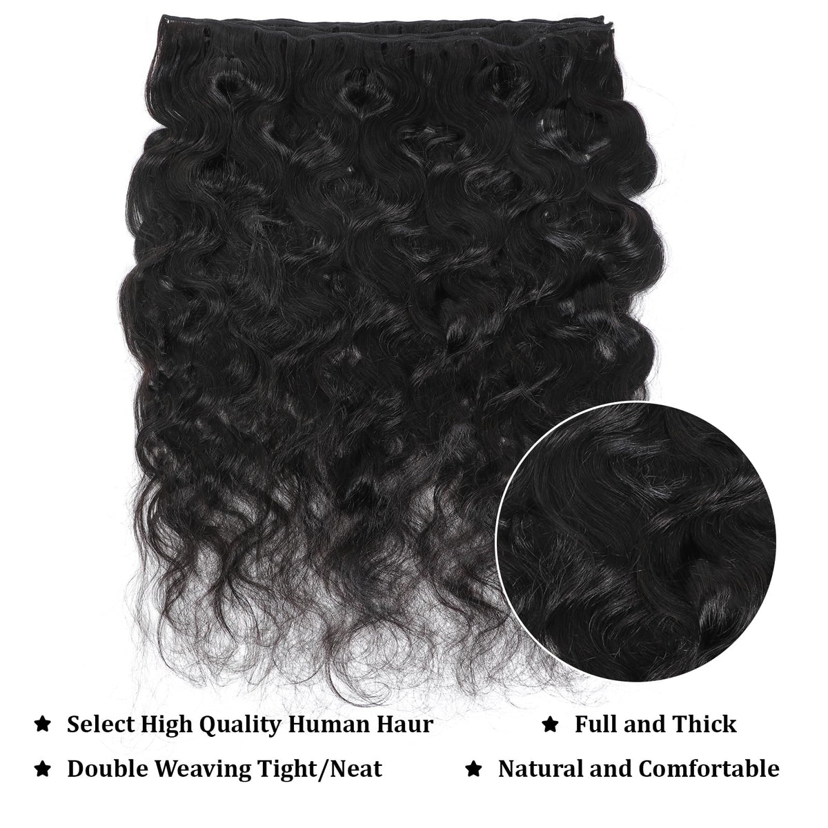 Ciracevi body wave texture detail for natural blend and body.