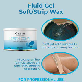 Cirepil Cristal Ocean rosin-free formula supports safer waxing sessions.