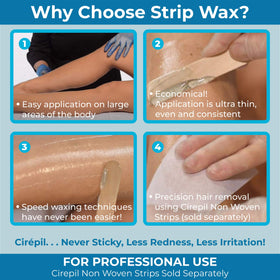 Cirepil Cristal Ocean soft wax in translucent blue for precise placement.