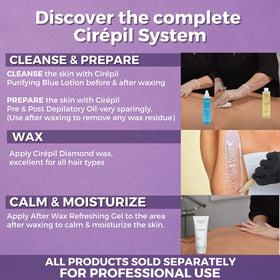 Cirepil Diamond ideal for sensitive skin on various body zones.