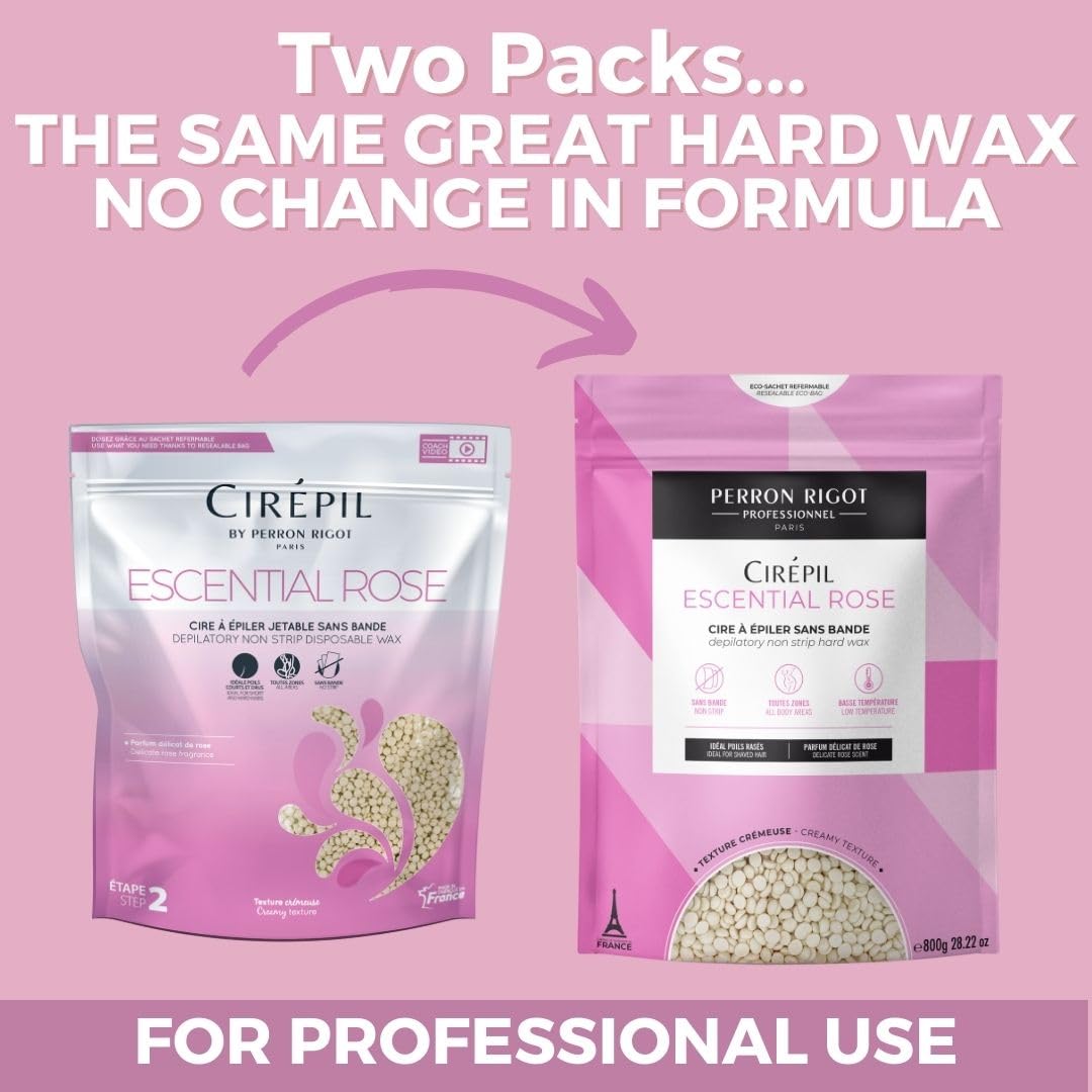 Cirepil Escential Rose pink wax color improves visibility during waxing