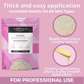 Cirepil Escential Rose salon-friendly application showing beeswax-rich formula