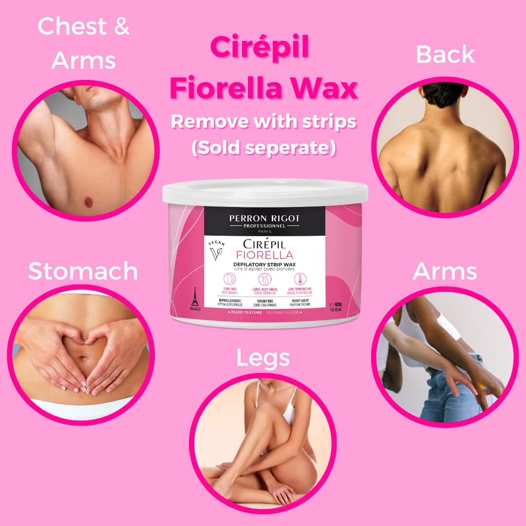 Fiorella soft wax liquid being melted for fast, even coverage.