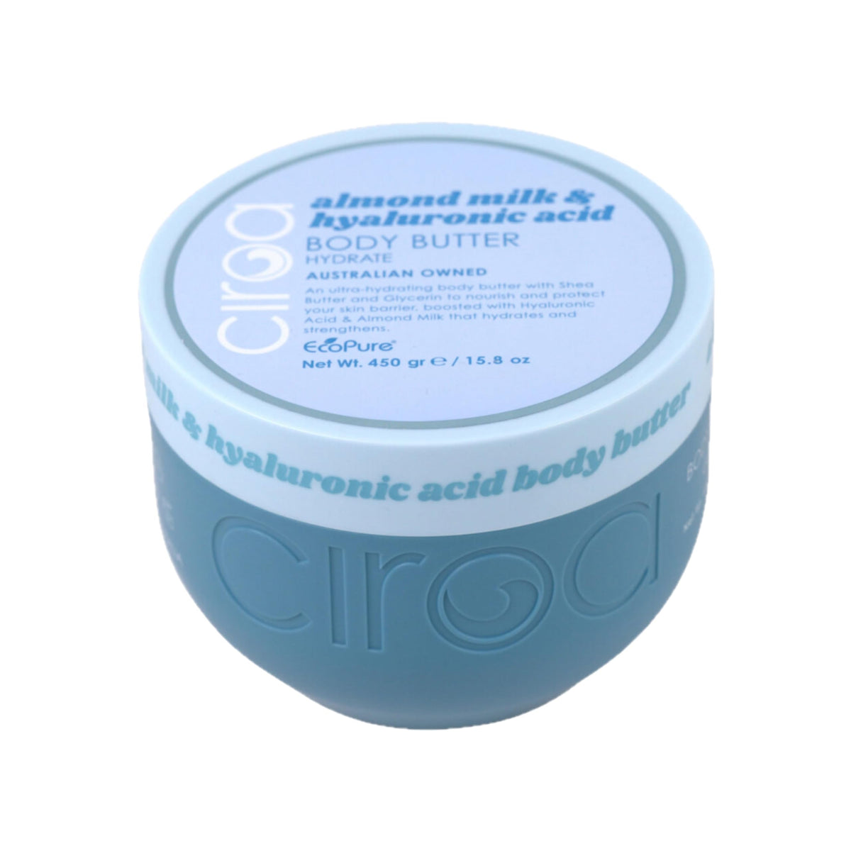 Ciroa ultra-hydrating body butter with shea and glycerin for nourished skin.