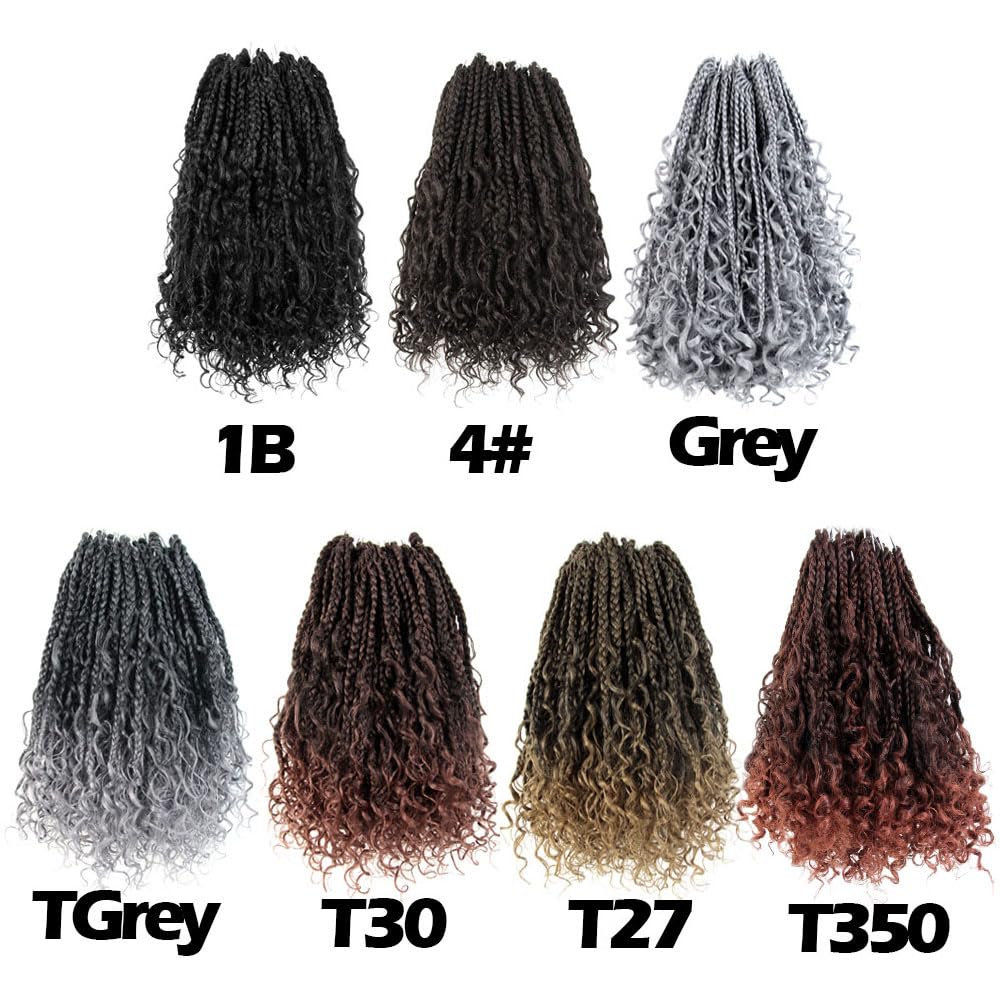 CISINPO Goddess Box Braids 8-inch grey includes crochet hook for DIY install.