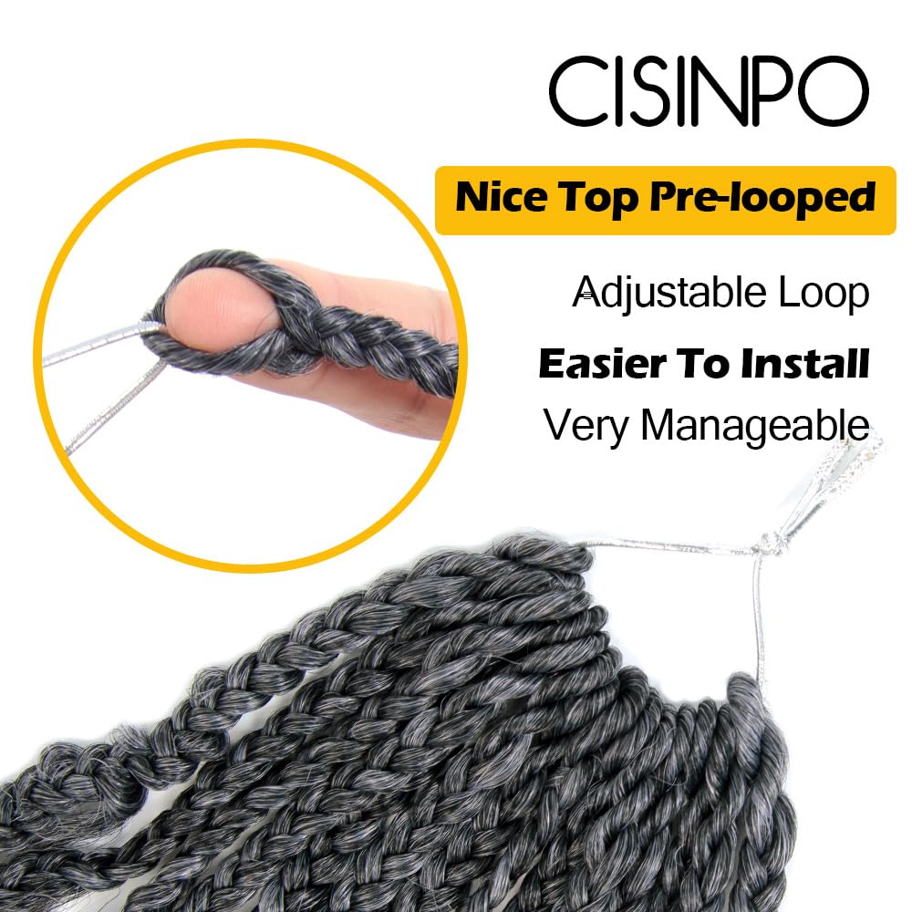 CISINPO ombre grey color close-up highlights shade and fiber quality.