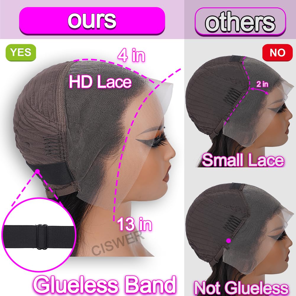 CISWER 180-density lace front bob wig for full volume
