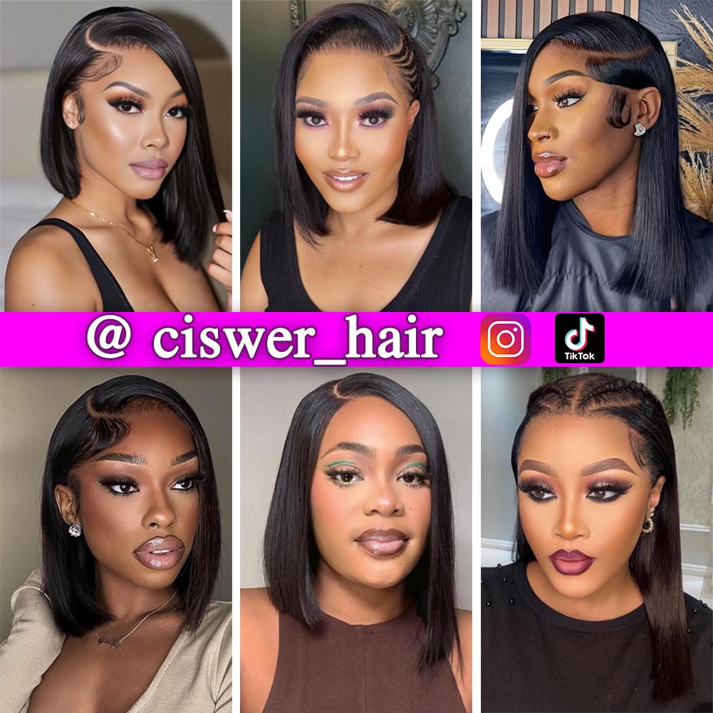 CISWER soft-crimped bob wig for low-maintenance styling