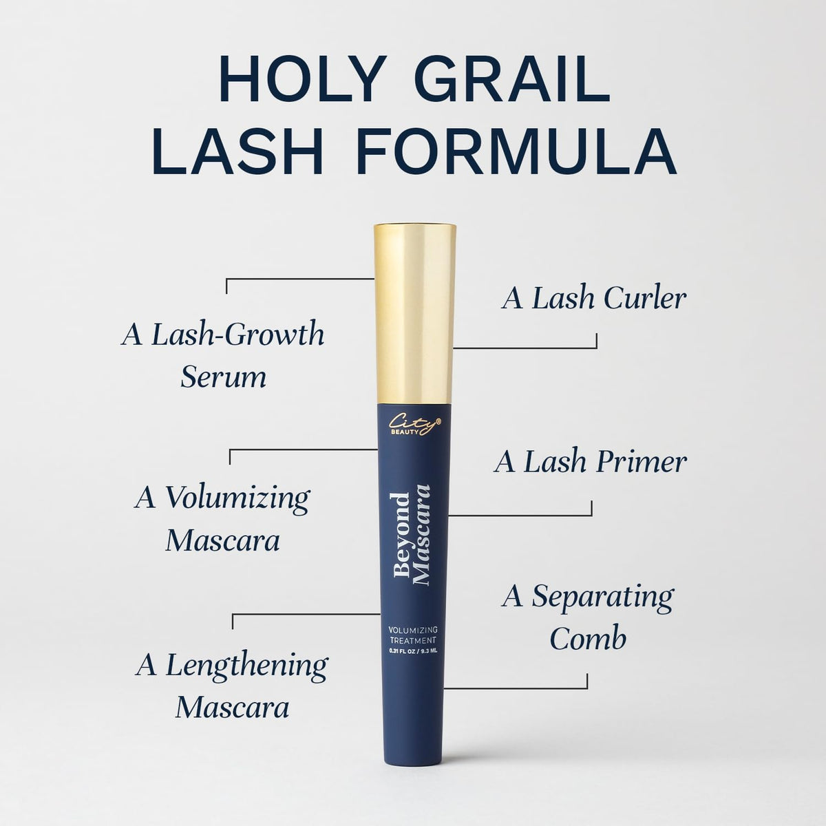 City Beauty Beyond Mascara brush detail showing buildable volume.