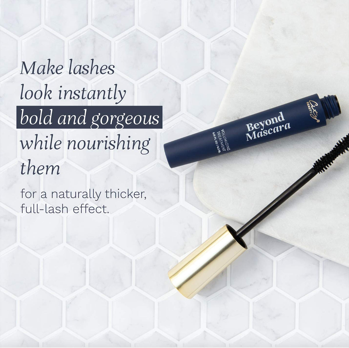 City Beauty Beyond Mascara coated lashes with dramatic lift.